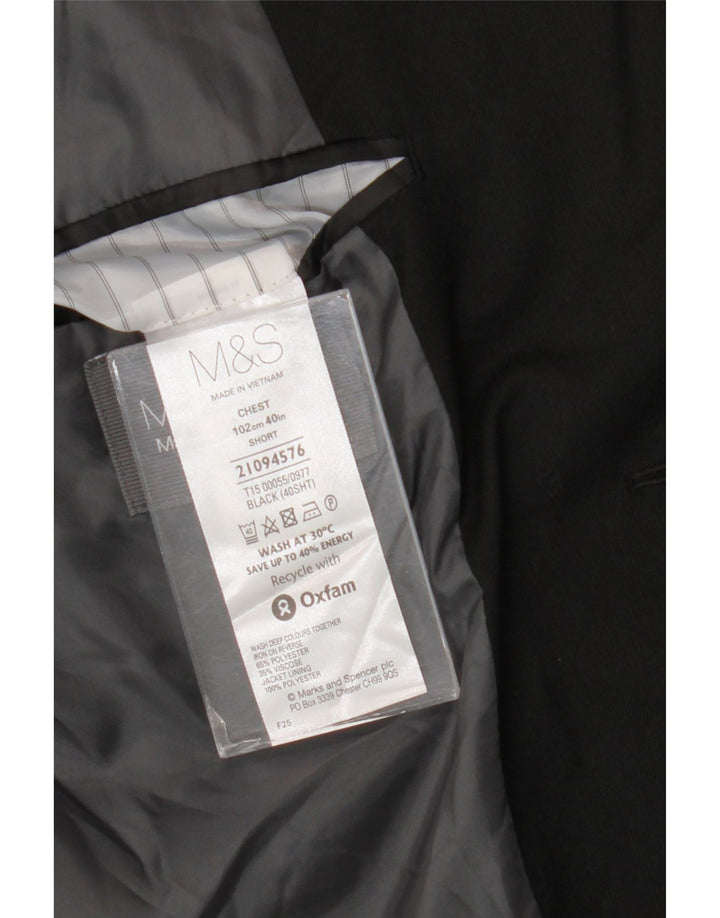Marks & Spencer Ανδρικό κοντό σακάκι 2 κουμπιών UK 40 Medium Black