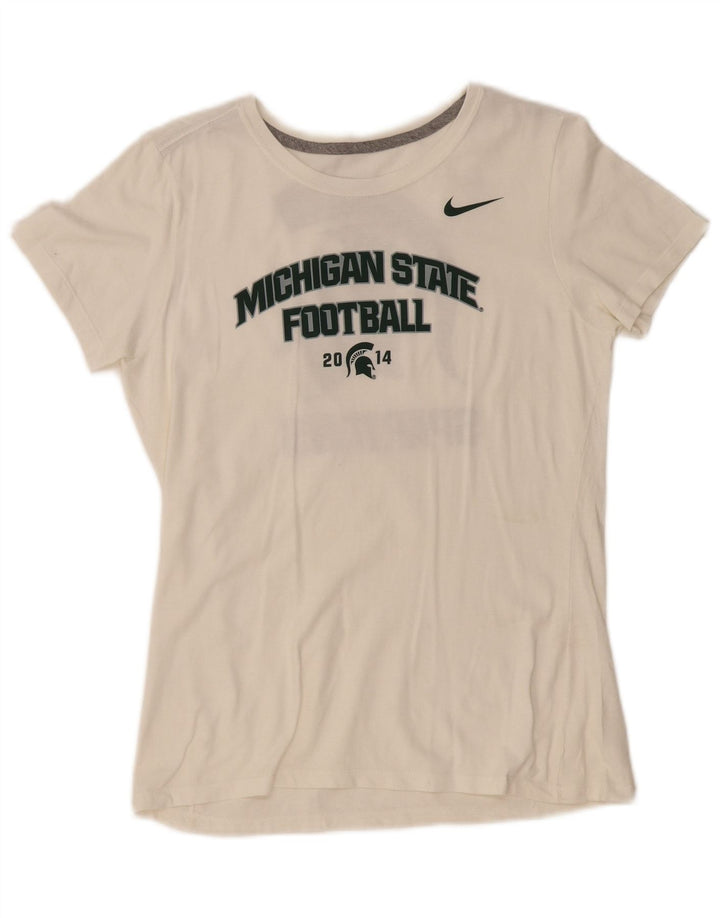Γυναικείο γραφικό μπλουζάκι NIKE Michigan State UK 12 Medium Off White