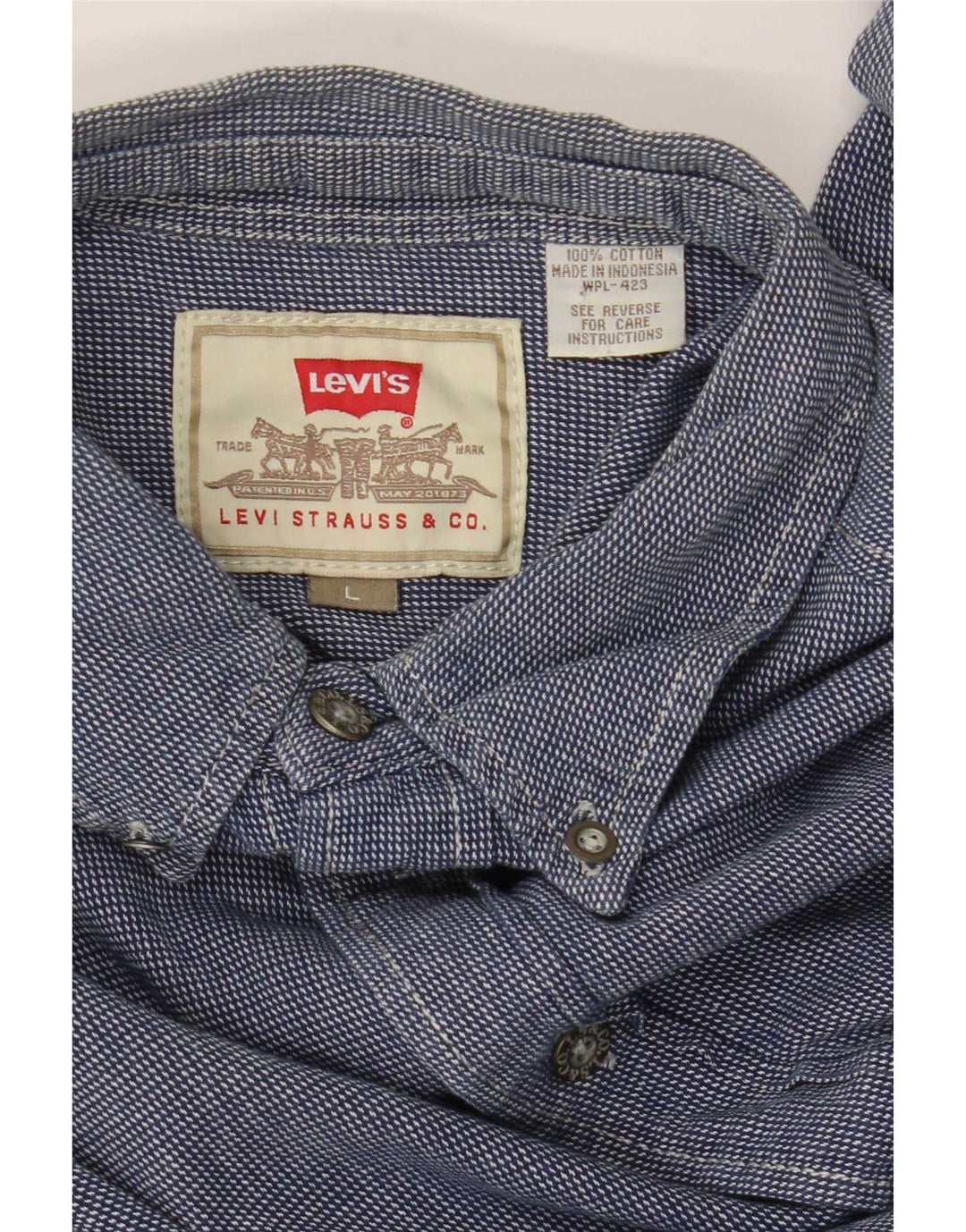 Ανδρικό πουκάμισο Levi's μεγάλο μπλε βαμβακερό