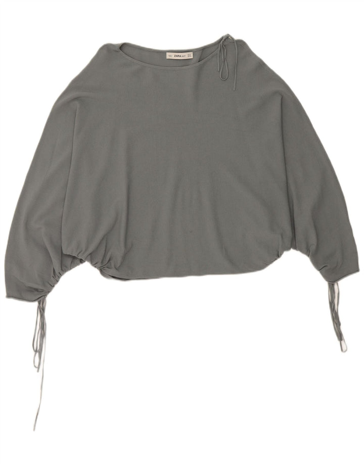 Zara γυναικεία μπλούζα μπλούζα τοπ UK 14 Medium Grey