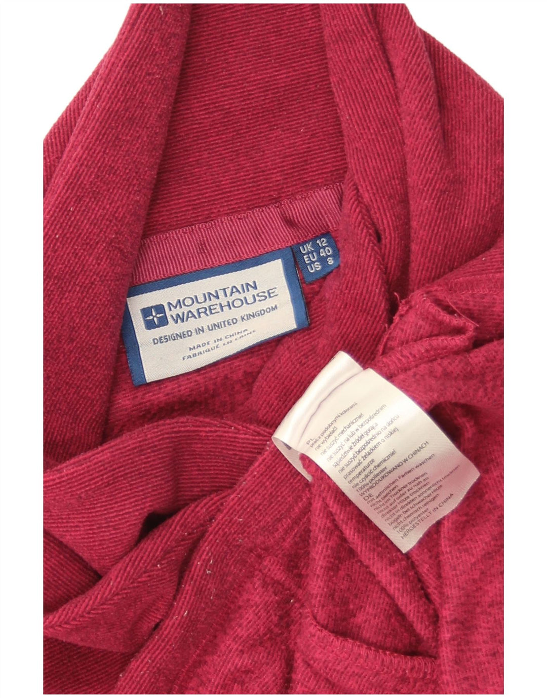 Mountain Warehouse Womens Fleece Jumper UK 12 Medium Red Polyester