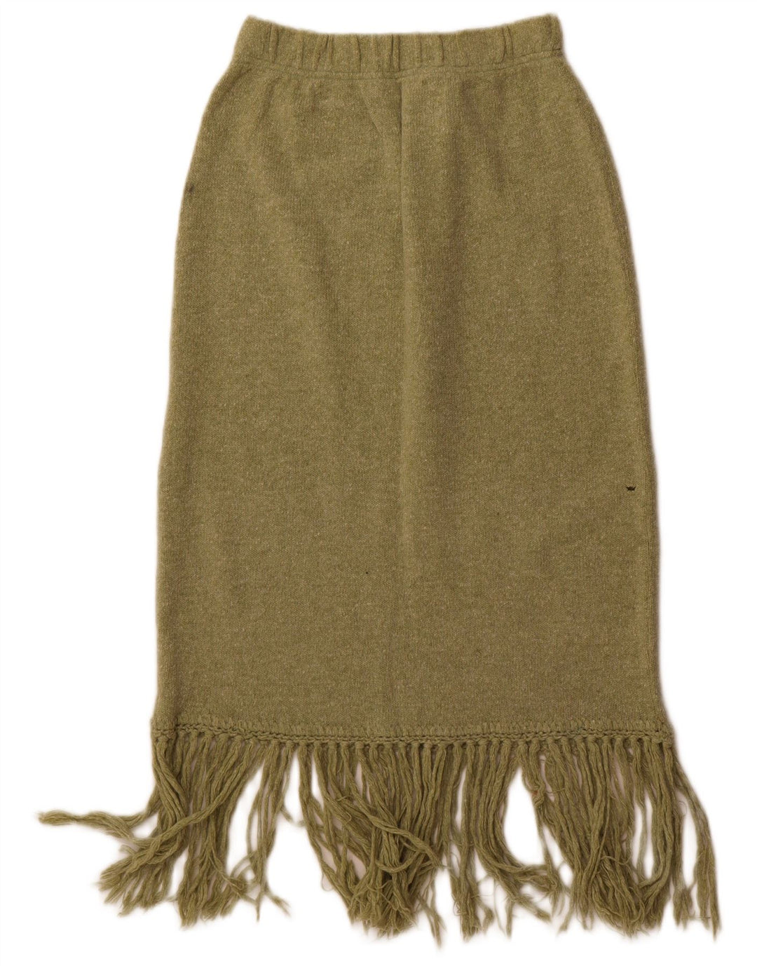 Vintage Γυναικεία Πλεκτή Μίντι Φούστα Μεσαία W28 Πράσινο μαλλί
