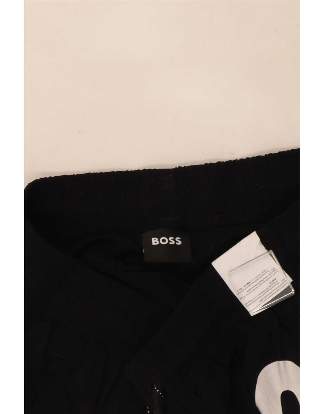 Ανδρικό γραφικό σορτς κολύμβησης Hugo Boss Μικρό μαύρο πολυαμίδιο