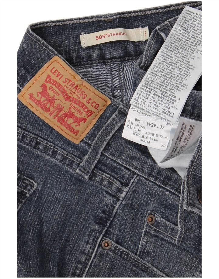LEVI'S Γυναικείο τζιν 505 ίσιο US 8 Medium W29 L32 Navy Blue Cotton