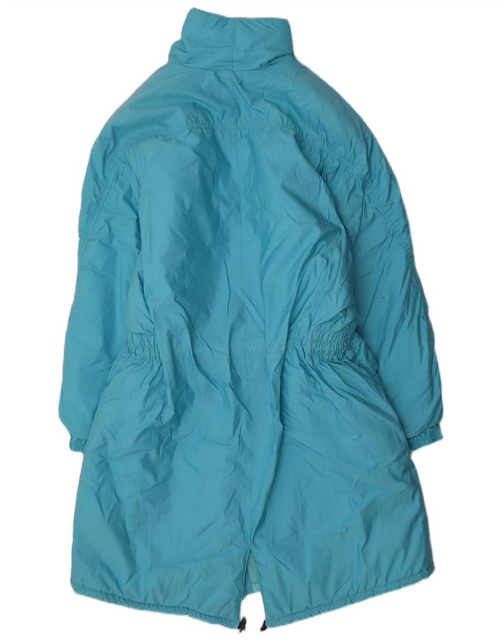Vintage γυναικείο υπερμεγέθη παλτό με επένδυση IT 38 XS Blue Polyamide