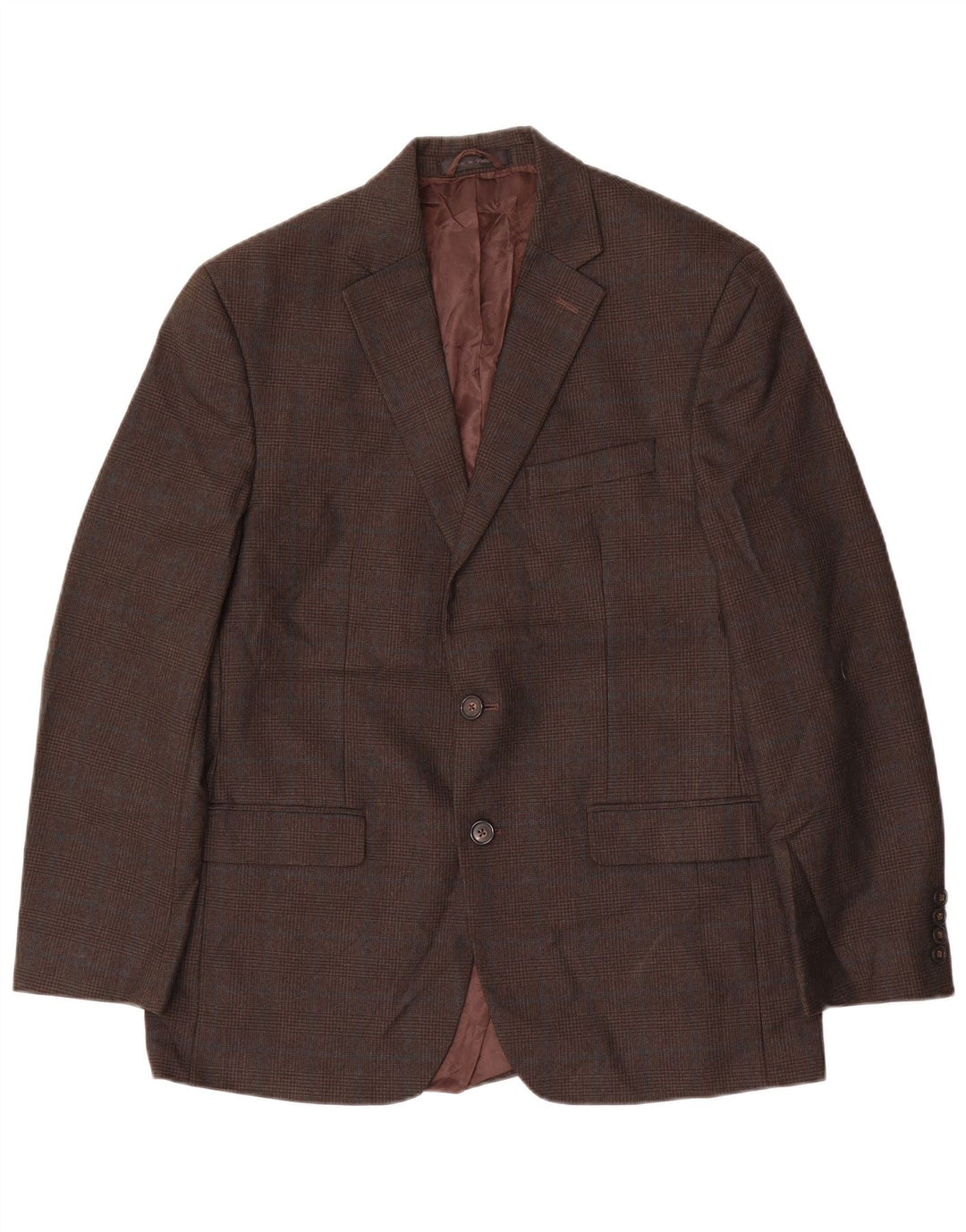 Chaps Ανδρικό μπουφάν σακάκι με 2 κουμπιά UK 40 Large Brown Check Polyester