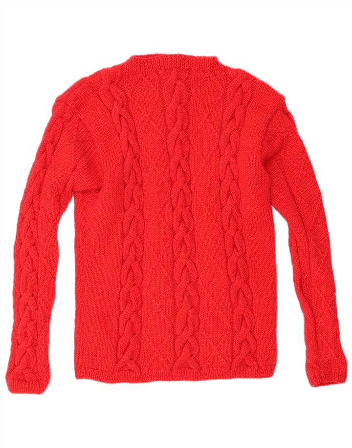 Vintage γυναικείο πουλόβερ με λαιμό χελώνα UK 12 Medium Red