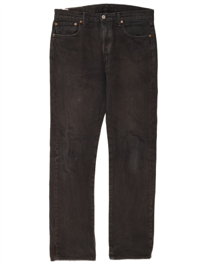 Levi's Mens 501 Straight Jeans W32 L34 Μαύρο βαμβακερό