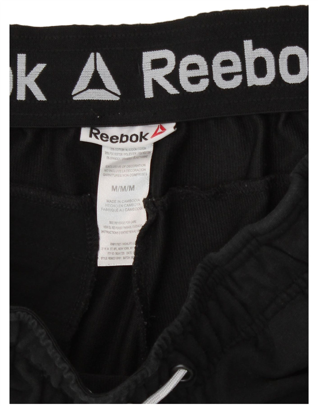 Ανδρικό αθλητικό σορτς Reebok, μεσαίο μαύρο βαμβακερό