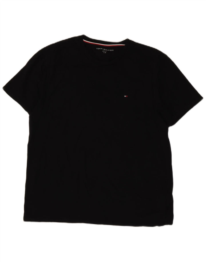 Ανδρικό T-Shirt Tommy Hilfiger Top μεγάλο μαύρο βαμβακερό
