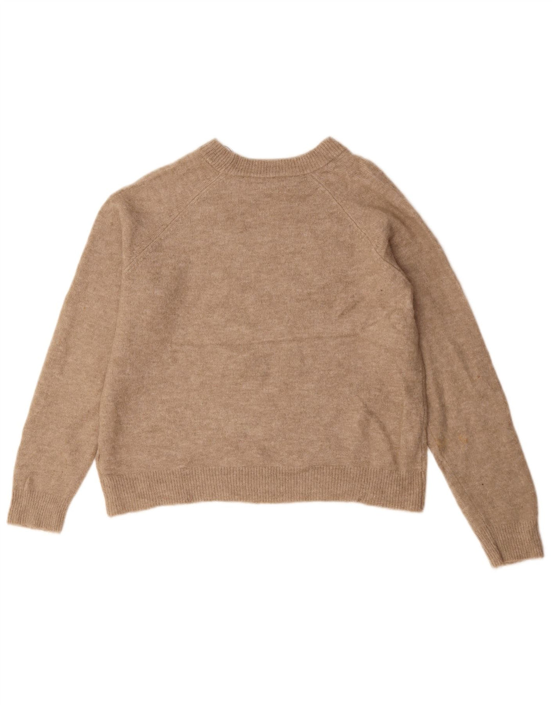 Zara Γυναικείο πουλόβερ με λαιμόκαυστο UK 14 Medium Beige Polyamide