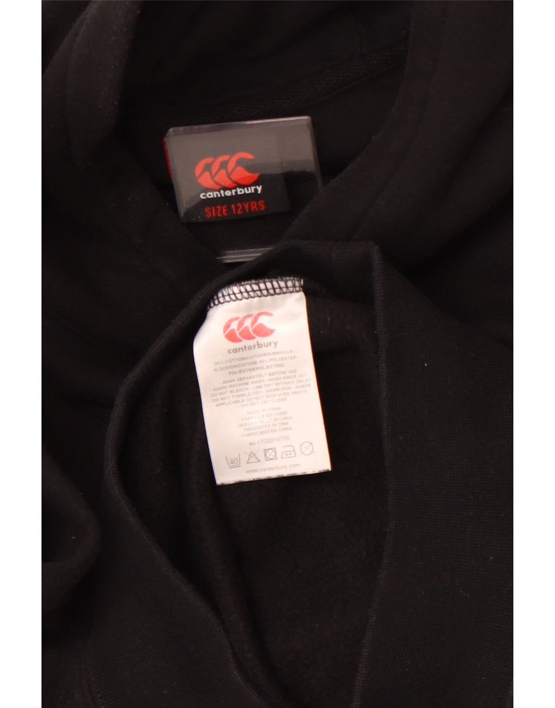 CANTERBURY Boys Hoodie Jumper 11-12 ετών Μαύρο βαμβακερό