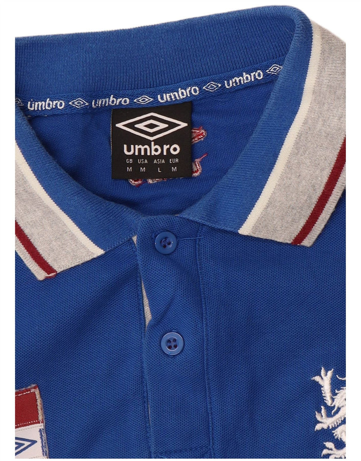 Ανδρικό γραφικό μπλουζάκι πόλο Umbro, μεσαίο μπλε χρώμα