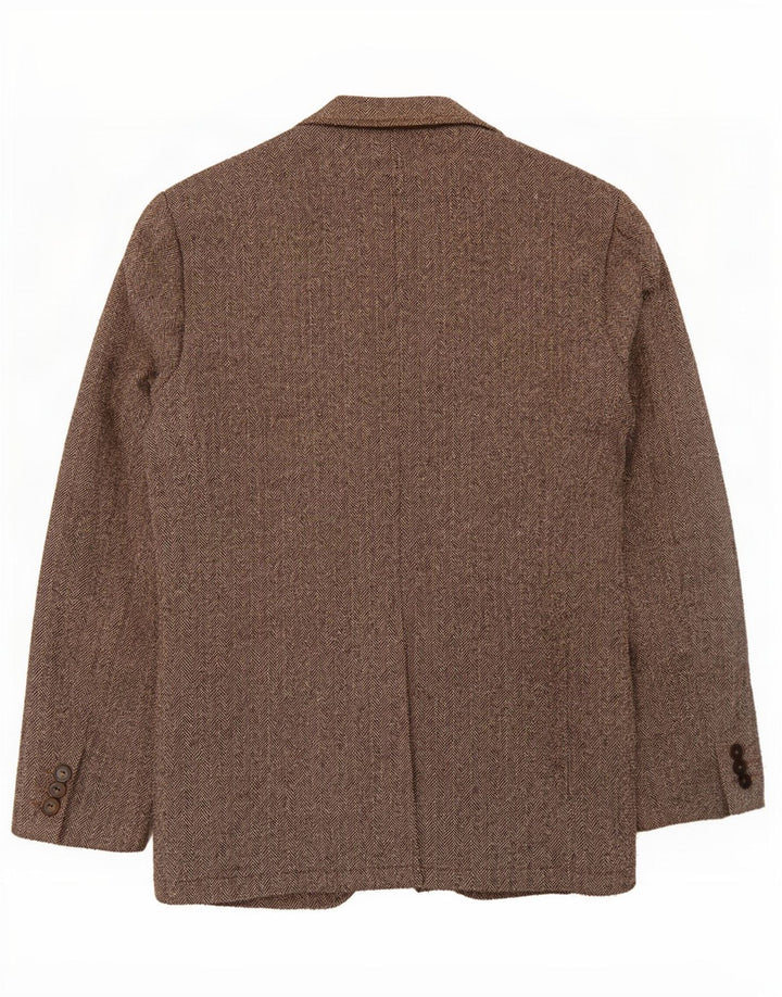 Gap Ανδρικό σακάκι 2 κουμπιών UK 36 Small Brown ψαροκόκκαλο από πολυαμίδιο