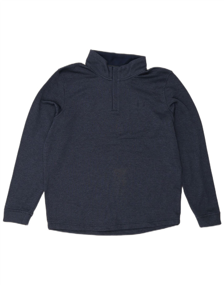UNDER ARMOUR Mens Cold Gear Zip Neck Sweatshirt Jumper Large Navy Blue