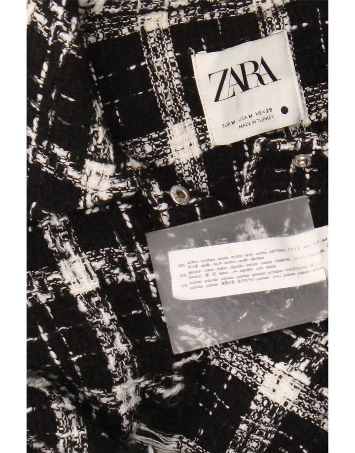 Zara Γυναικείο πουκάμισο Oversized UK 14 Medium Black Check Acrylic