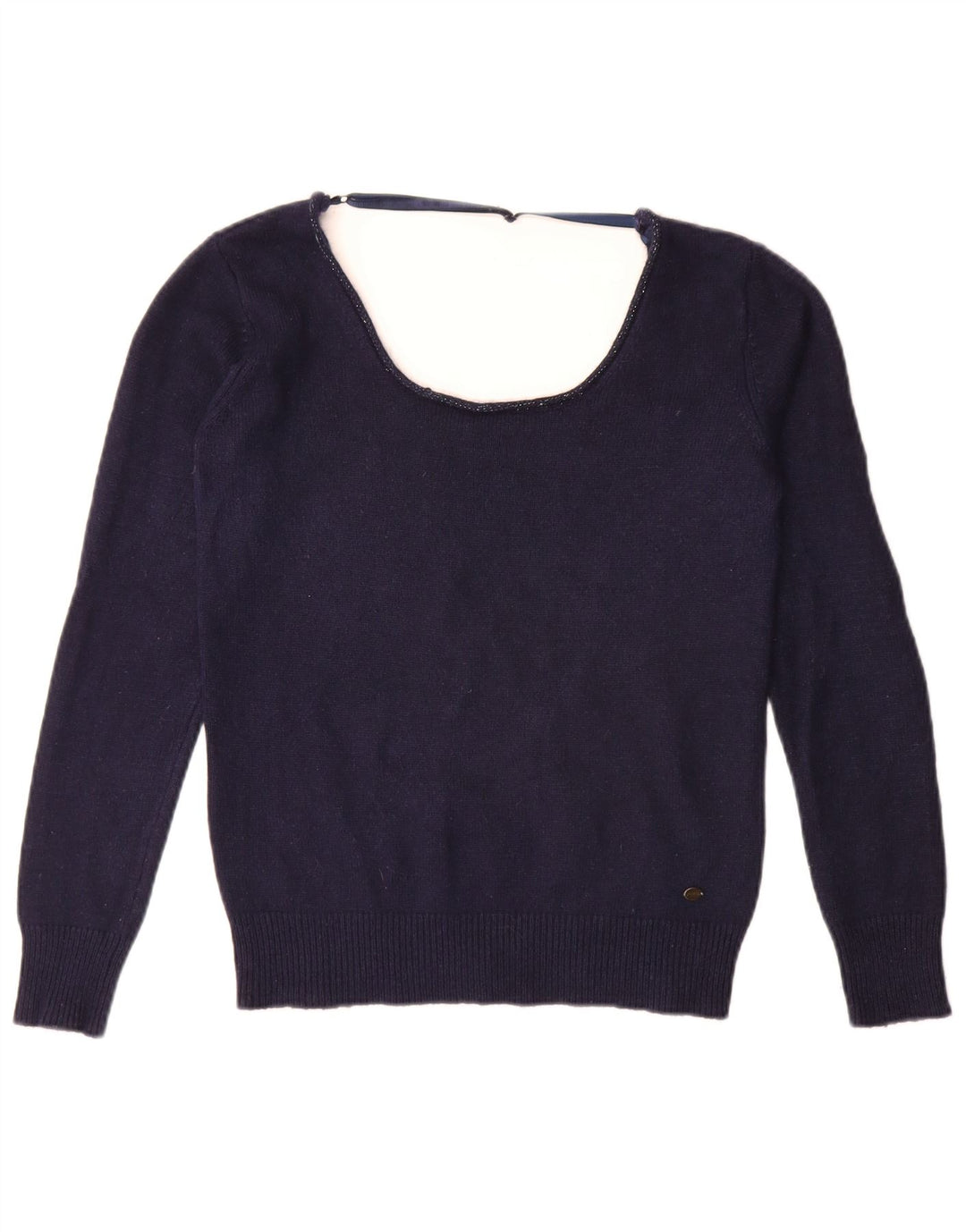 Guess Γυναικείο πουλόβερ με λαιμόκοψη UK 14 Medium Navy Blue