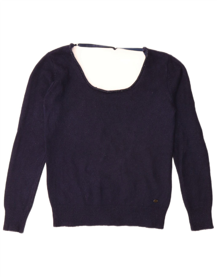 Guess Γυναικείο πουλόβερ με λαιμόκοψη UK 14 Medium Navy Blue