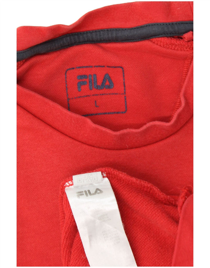 Ανδρικό φούτερ Fila Jumper μεγάλο κόκκινο πολυεστέρα