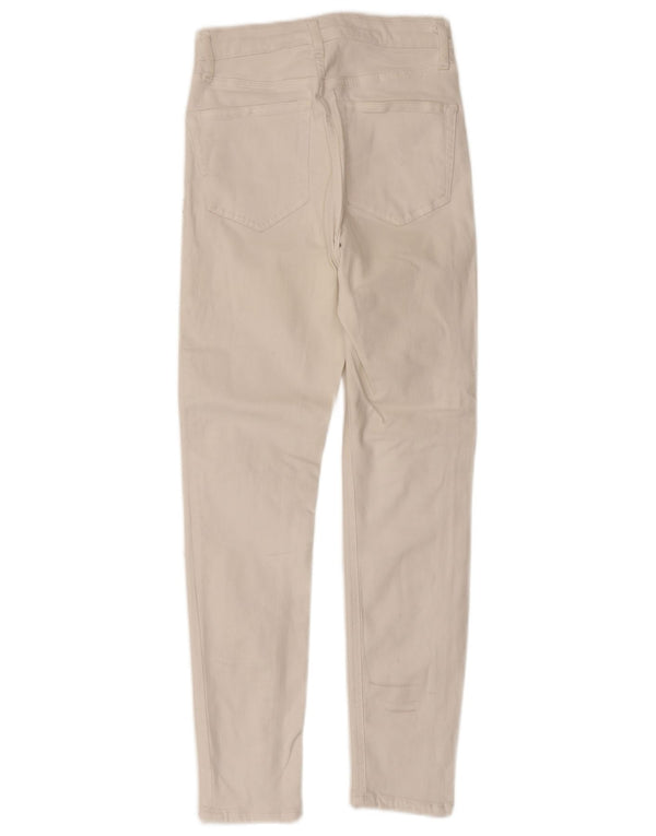 Topshop Womens Jamie Skinny Casual Trousers W26 L26 White Cotton
