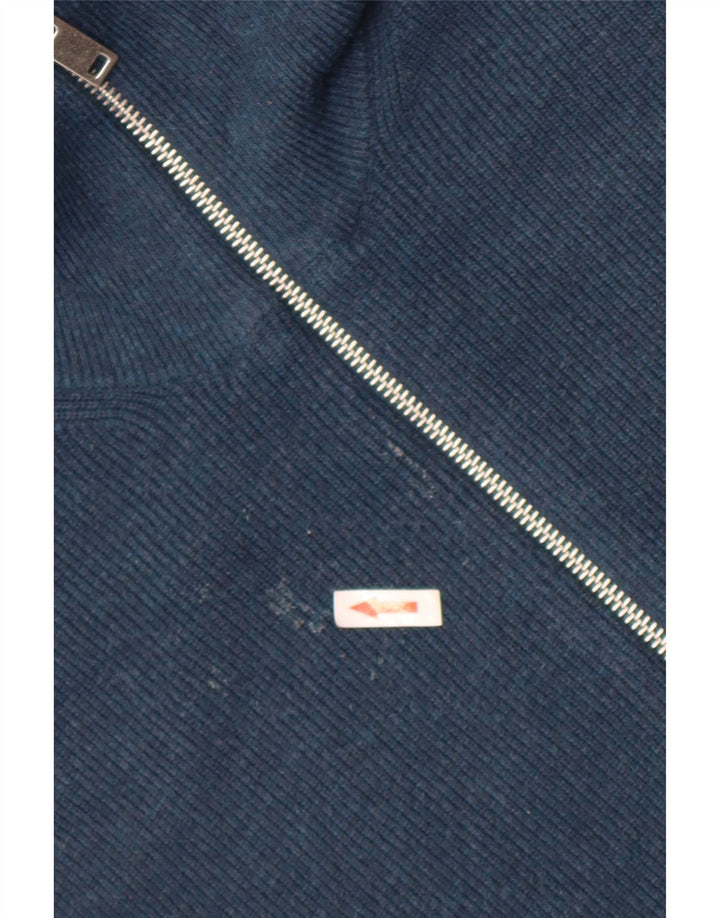 Marks & Spencer Ανδρική ζακέτα πουλόβερ Μεγάλο Navy Blue Polyester