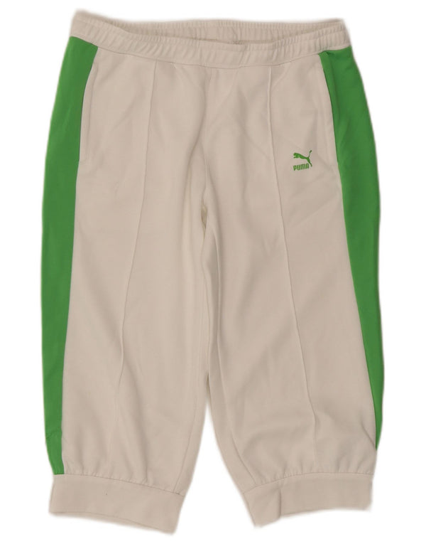 Puma Womens Bermuda Sport Shorts UK 12 Medium White Colourblock