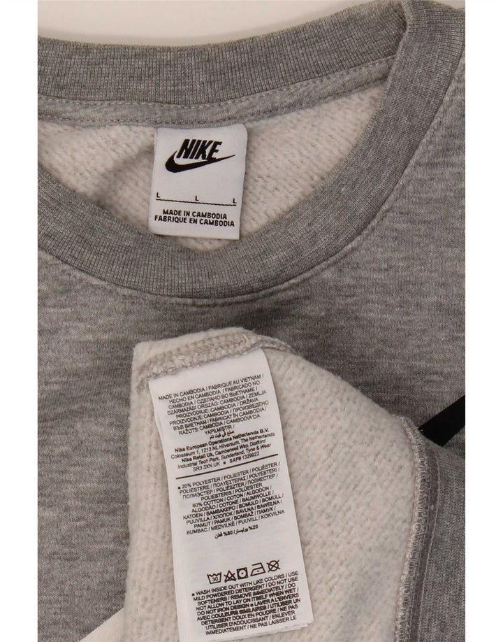 Ανδρικό γραφικό φούτερ Nike Jumper μεγάλο γκρι βαμβακερό