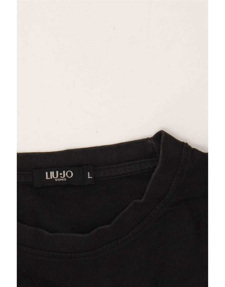 Liu Jo Mens Graphic T-Shirt Top Large Black
