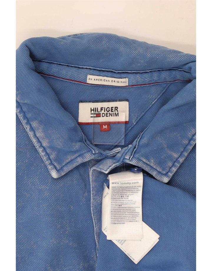 Ανδρικό μπλουζάκι πόλο Tommy Hilfiger, μεσαίο μπλε βαμβακερό