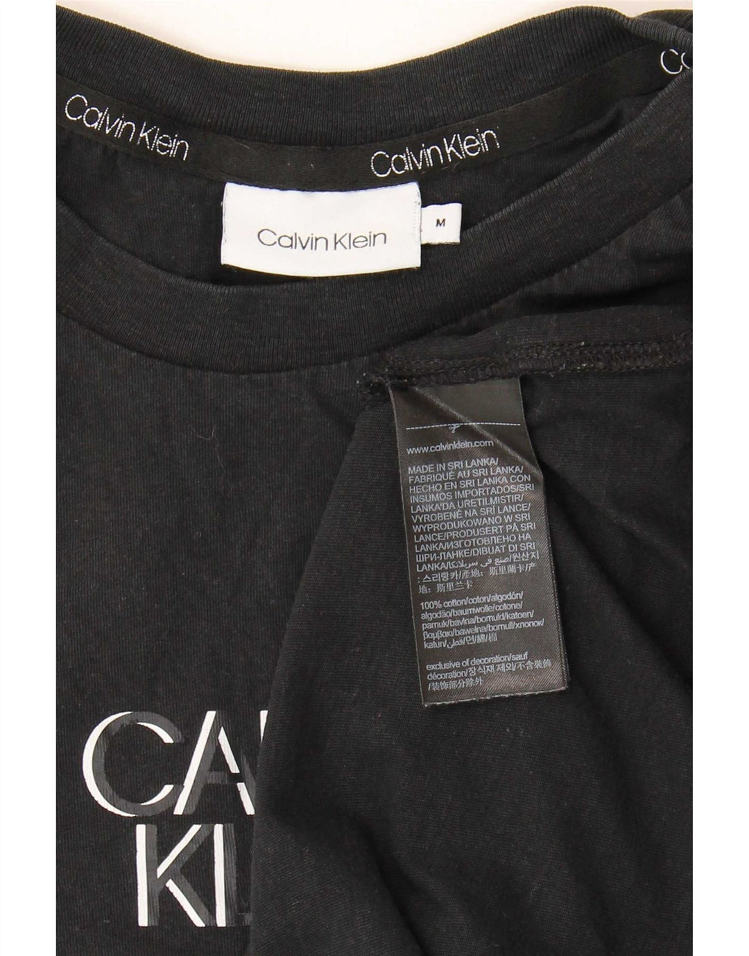 Ανδρικό γραφικό μπλουζάκι Calvin Klein Τοπ μεσαίο μαύρο βαμβακερό