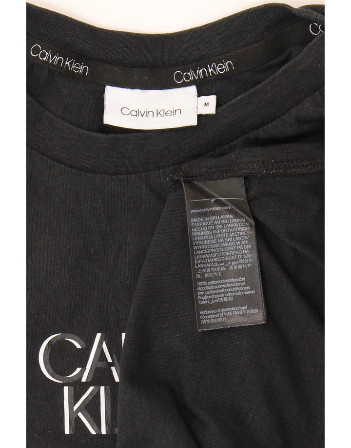 Ανδρικό γραφικό μπλουζάκι Calvin Klein Τοπ μεσαίο μαύρο βαμβακερό
