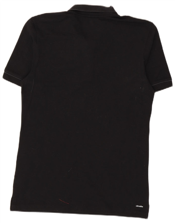 Ανδρικό πουκάμισο Adidas Climalite Polo, μεσαίο μαύρο βαμβακερό