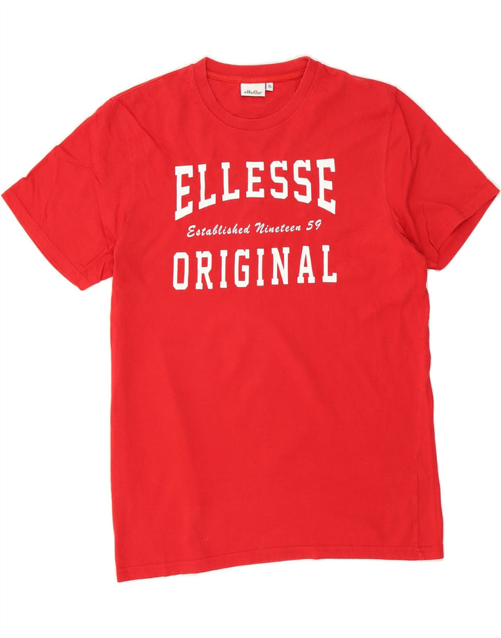 ELLESSE Mens Graphic T-Shirt Top XL Red Cotton Vintage Ellesse and Second-Hand Ellesse from Messina Hembry 