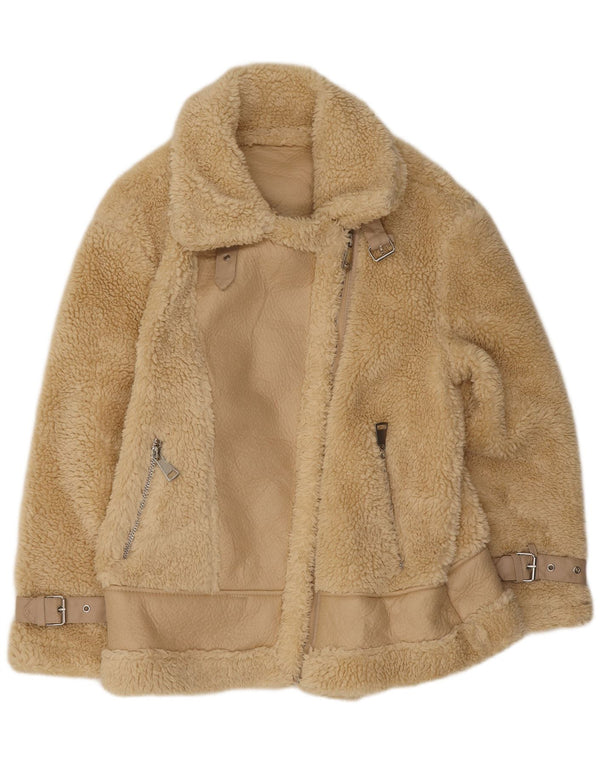 Vintage γυναικείο σακάκι Sherpa UK 14 Medium Beige Πολυεστέρας