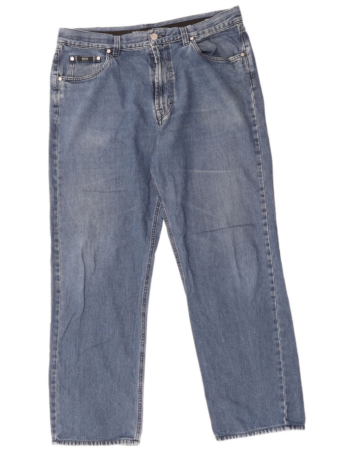 HUGO BOSS Mens Straight Jeans W38 L34 Blue Cotton Vintage Hugo Boss and Second-Hand Hugo Boss from Messina Hembry 