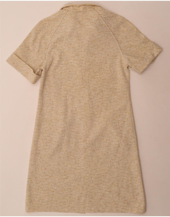 Vintage γυναικείο φόρεμα Shift UK 14 Medium Beige Flecked