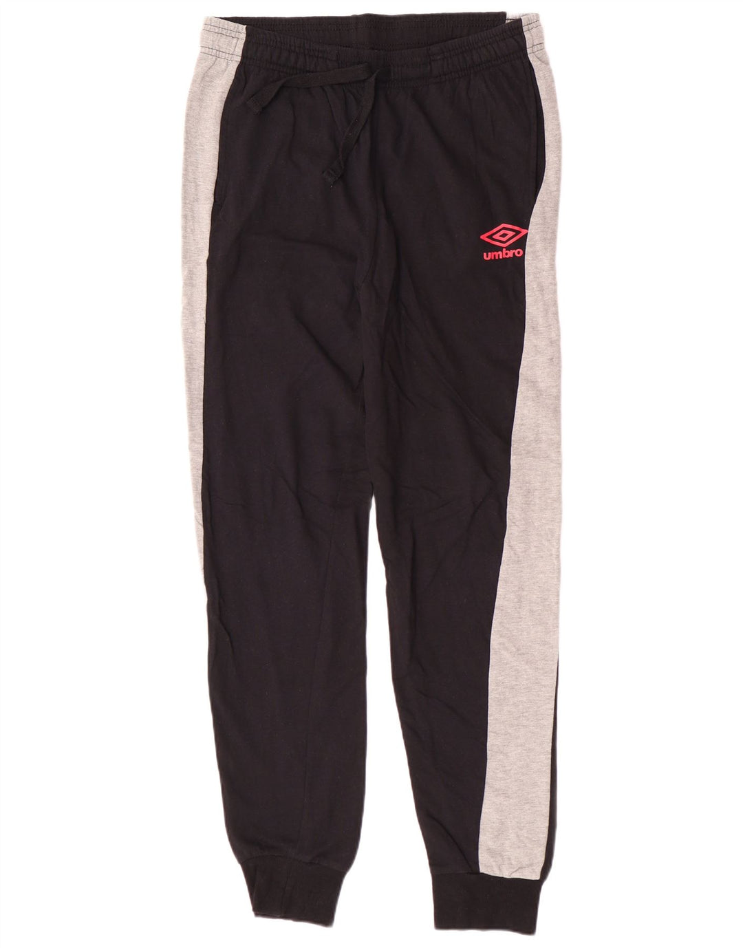 UMBRO Mens Tracksuit Trousers Joggers Medium Black Colourblock Cotton