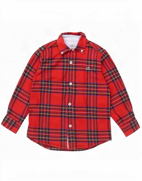 Harmont & Blaine Boys Slim Fit flannel πουκάμισο 5-6 ετών κόκκινο καρό βαμβακερό