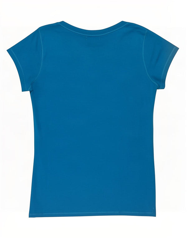 Πόλο Ασν. Γυναικείο T-Shirt Top UK 14 Medium Blue Cotton