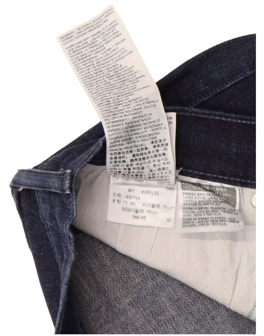 LEVI'S Γυναικείο ίσιο τζιν US 8 Medium W29 L32 Navy Blue Cotton