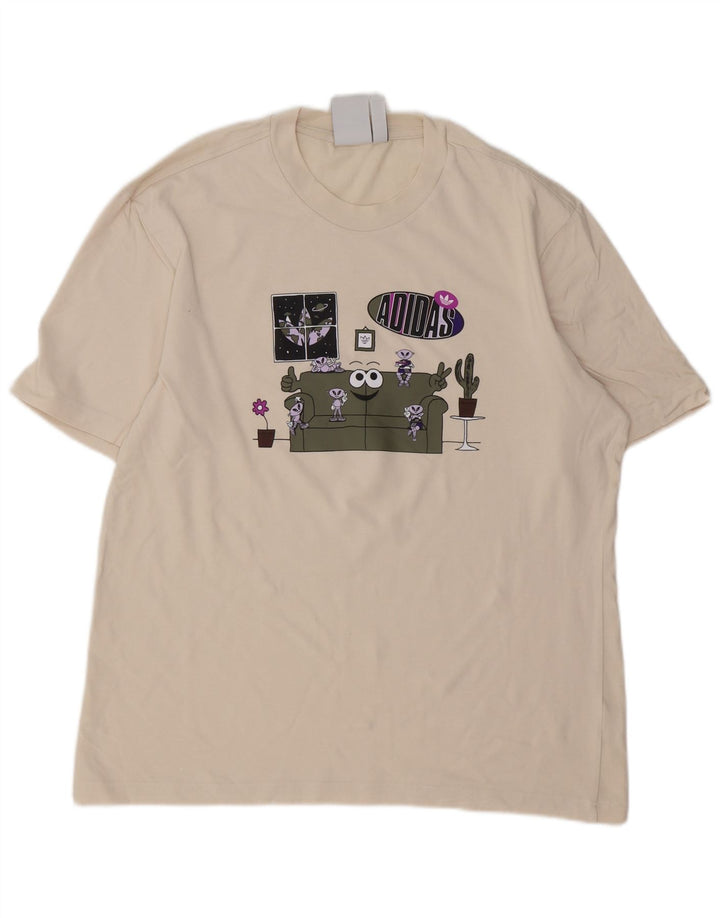 ADIDAS Mens Graphic T-Shirt Top Large White