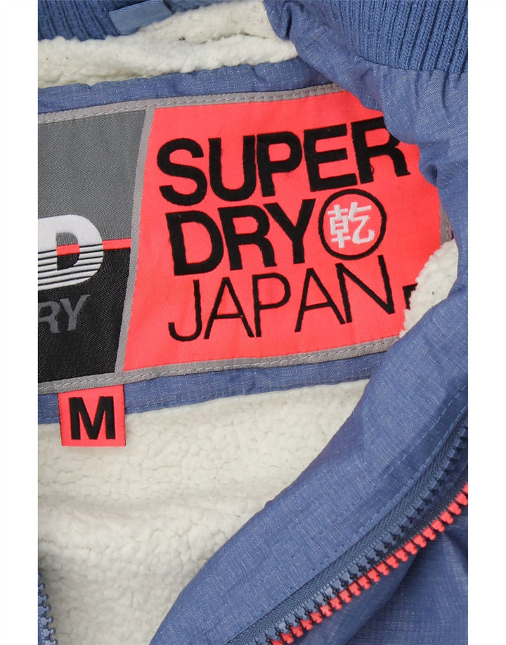 Γυναικείο μπουφάν SUPERDRY με κουκούλα αντιανεμικό UK 14 μεσαίο μπλε