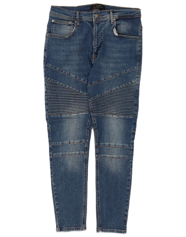 Zara Ανδρικό Skinny Jeans EU 44 Large W34 L27 Μπλε Βαμβακερό Patchwork