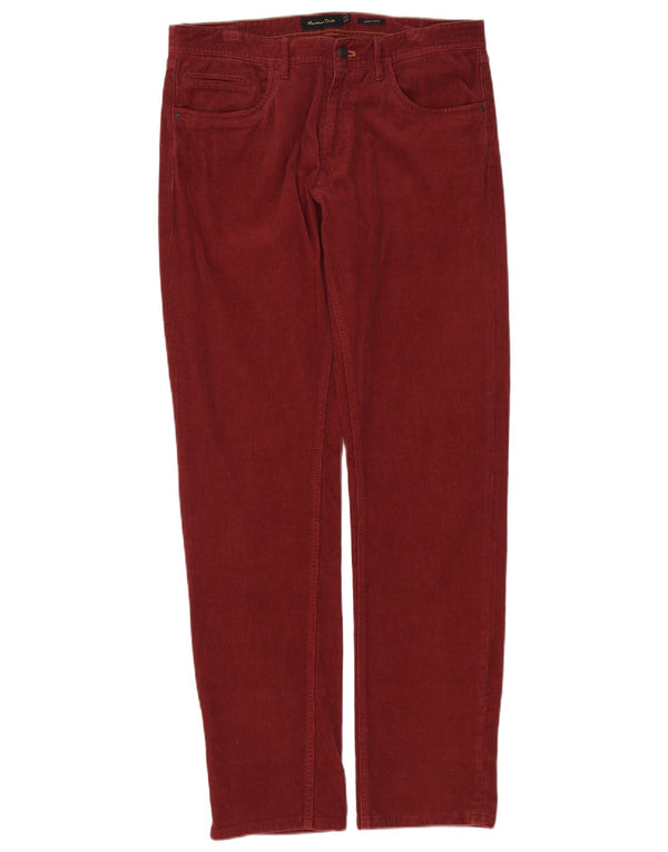Ανδρικό ίσιο κοτλέ παντελόνι Massimo Dutti EU 40 Medium W31 L32 Burgundy