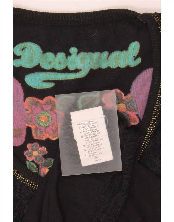 Desigual Γυναικείο Γιλέκο UK 12 Μεσαίο Μαύρο γεωμετρικό βαμβακερό