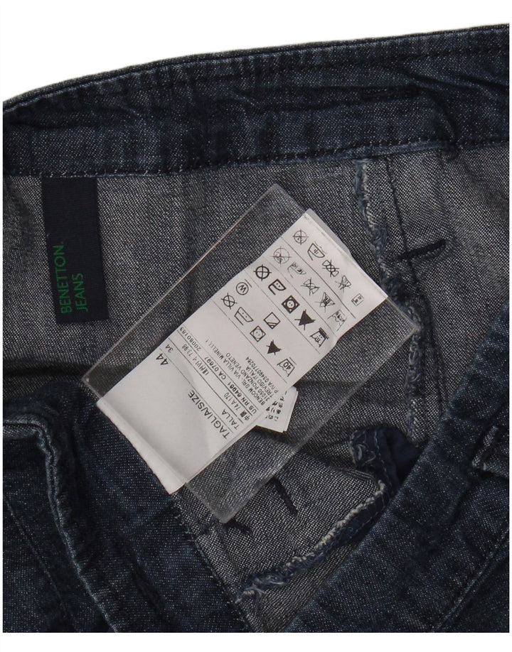 BENETTON Γυναικεία τζιν φούστα IT 44 Medium W30 Navy Blue Cotton