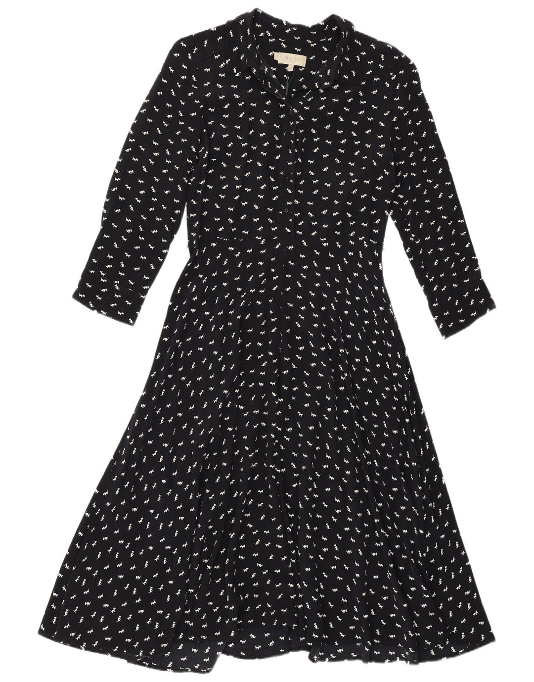 Γυναικείο φόρεμα Hobbs A-Line UK 10 Small Navy Blue Animal Print Viscose