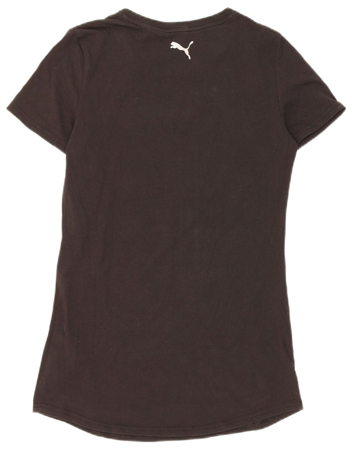 Puma Γυναικείο Crop Graphic T-Shirt Top UK 12 Medium Black