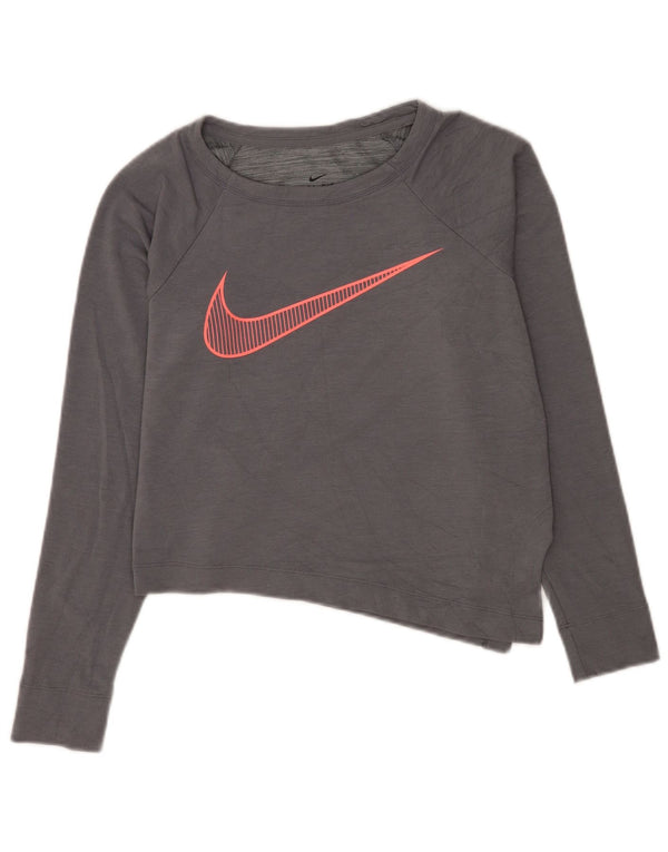 Nike γυναικείο τοπ μακρυμάνικο 8 μικρού γκρι βισκόζη