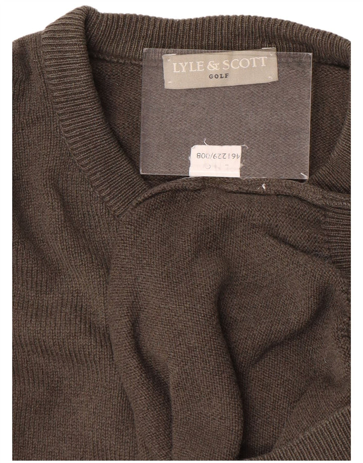 Ανδρικό πουλόβερ με λαιμόκοψη Lyle & Scott Golf Crew Large Grey